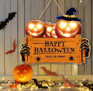 Halloween Pumpkin Hanging Welcome Sign